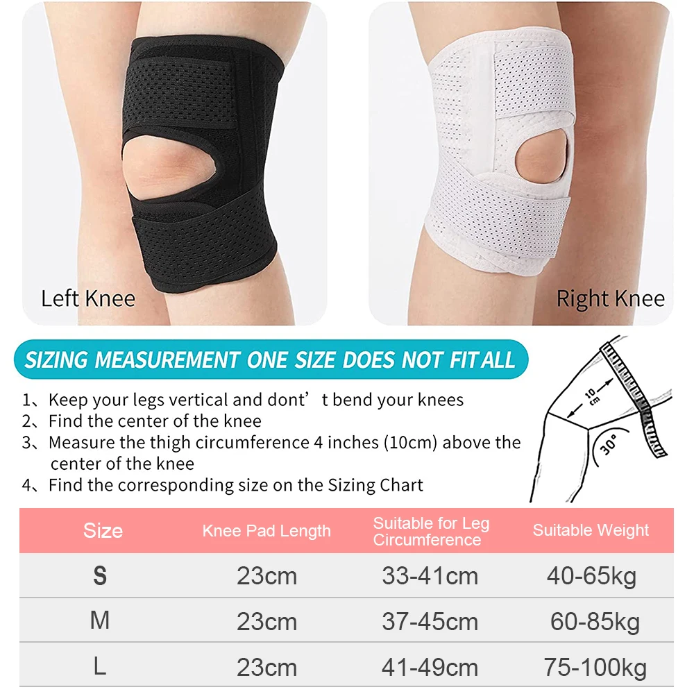 Knee Brace with Side Stabilizers Relieve Meniscus Tear Knee Pain ACL MCL Arthritis,Joint Pain,Breathable Adjustable Knee Support