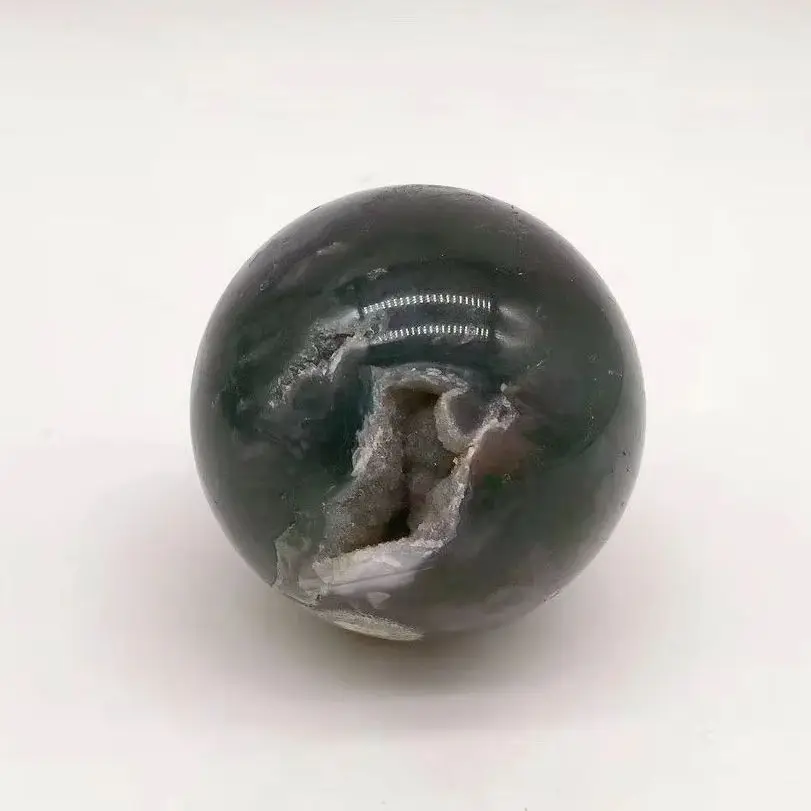 Natural Water Grass Agate Crystal Ball, Water Grass Agate Stone, Graceful, Winding Winding, With Artistic value of the collectio