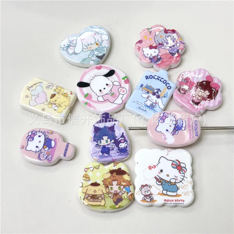 

Мультфильм аниме Sanrio милые бусины «Hello Kitty» акриловый двусторонний принт ручной работы DIY брелки ювелирные аксессуары материал