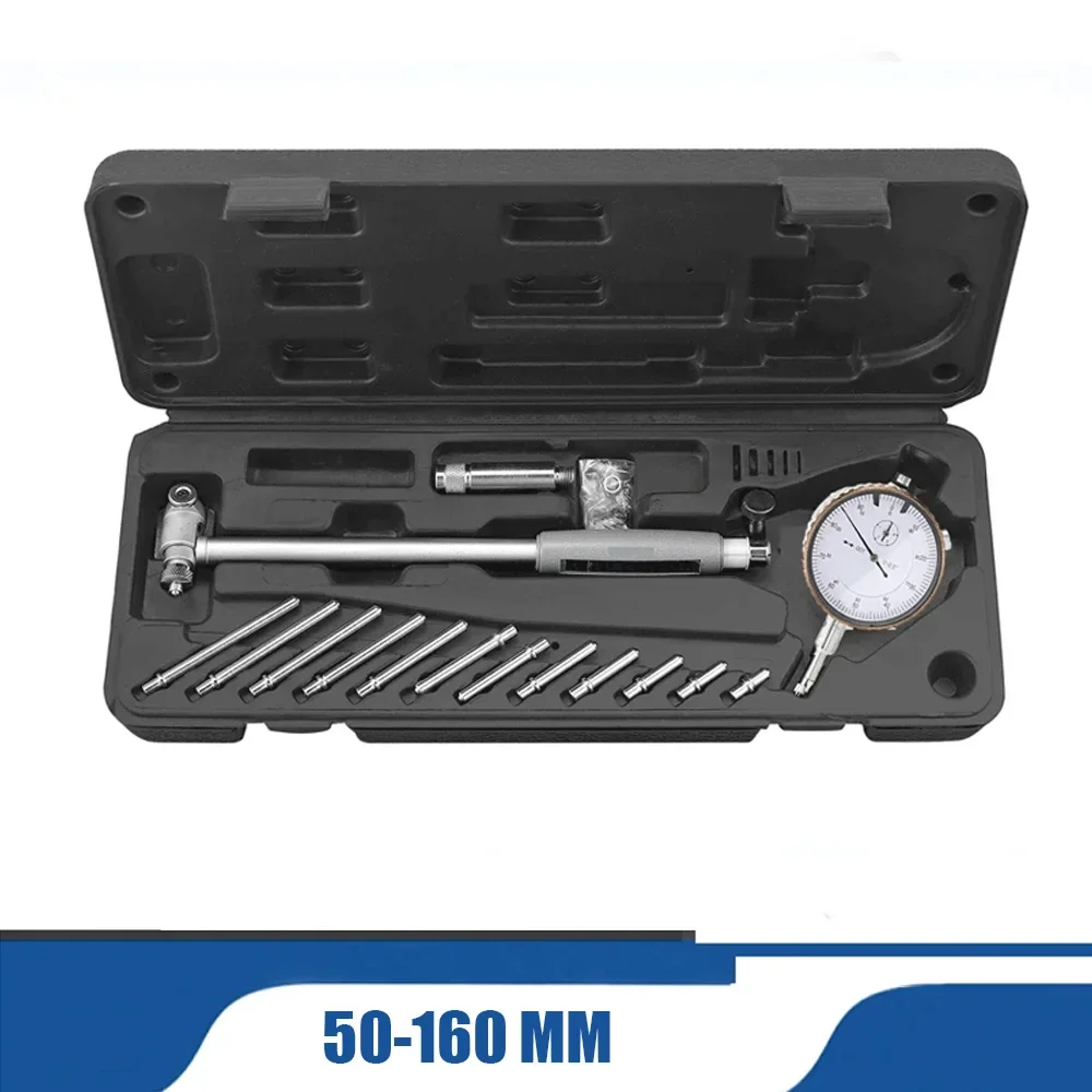 50-160MM（2-6 inch）Bore Gauge Indicator 0.01MM (0.0003inch) Dial Bore Gauge Internal Measure Cylinder tool Dial Bore Gauge