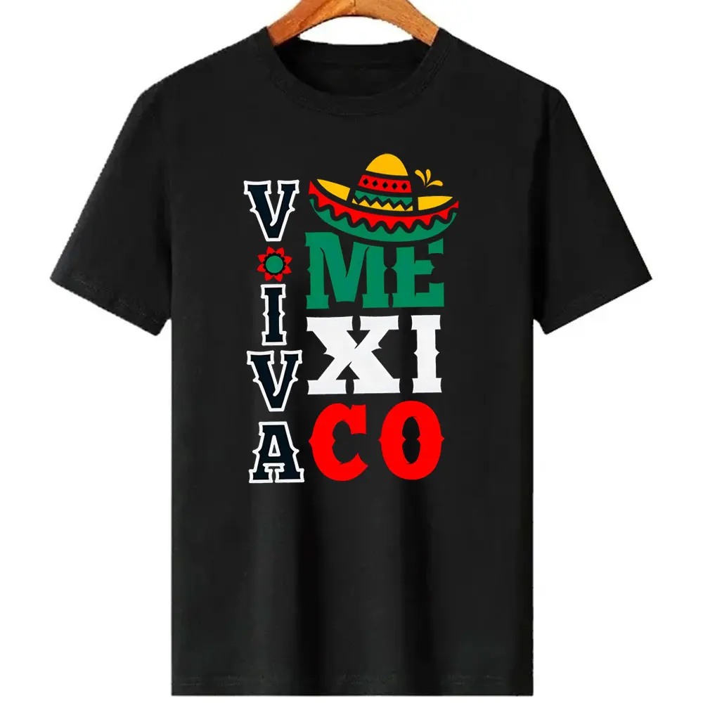 Viva Mexico Independencia De Mexico SublimationMexican Harajuku Hat Graphic T Shirts High Quality Cotton Casual Short Sleeve Top