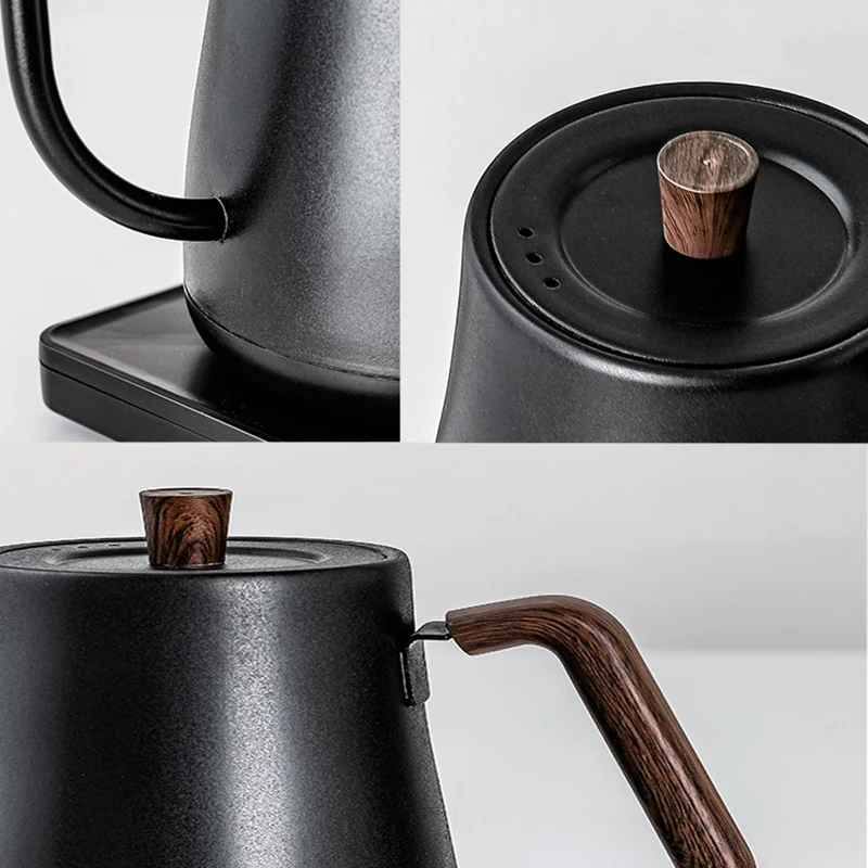 Chaleira elétrica de 110v/220v, 800ml, fermentação manual, pote de café, pescoço de ganso, bule de boca fina, 304, forro de aço inoxidável, 1000w