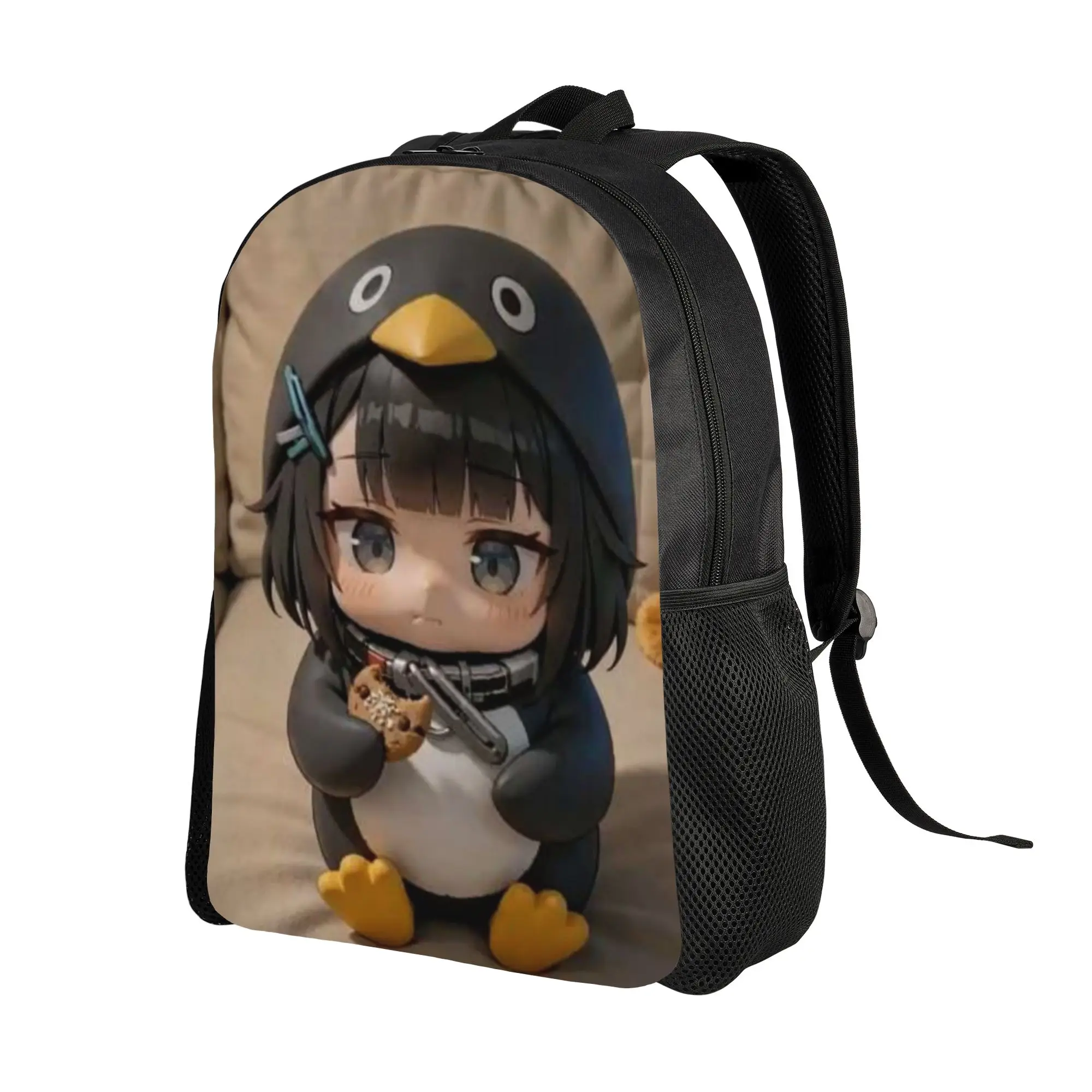 Back to school season Gugu Gaga Penguin Anime Girl With Choker Knapsack  Unisex Light Backpack