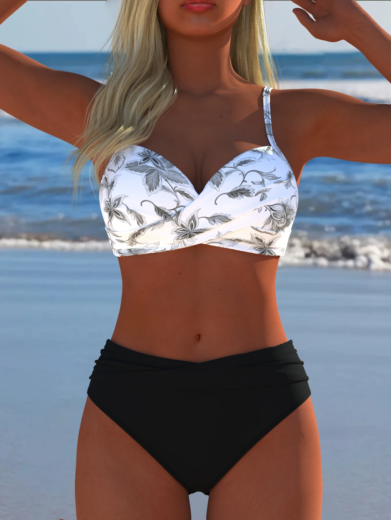 Women's Swimwear Swimming Suit Beach Outfits Summer Beach Festival Vacation Travel Sexy Luxury Modern Two Piece Set Bikinis