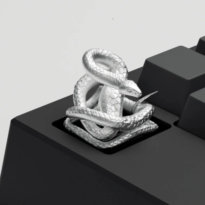 

Snake New Year Keycap Niche Art Metal Keycap Cross Axis Personality Keycap Mysterious Auspicious