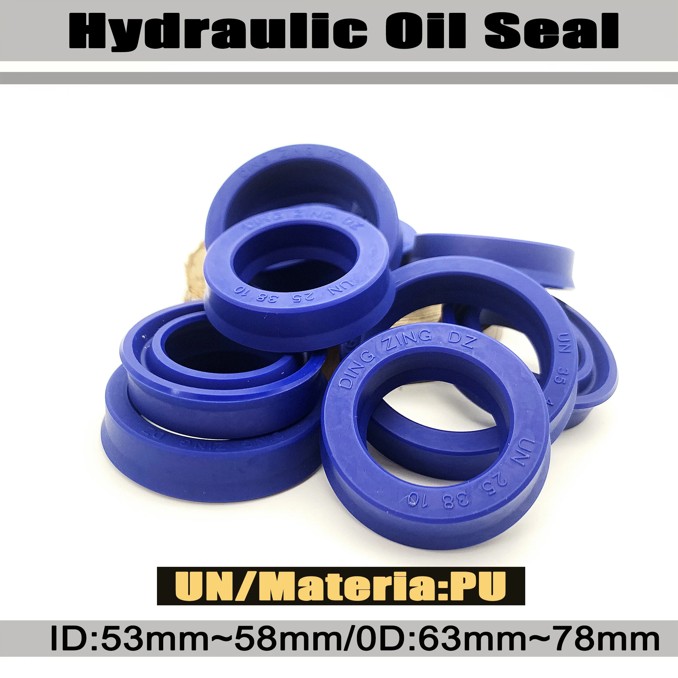 Guarnizione albero paraolio in poliuretano blu UN ID 53mm ~ 58mm OD 63mm ~ 78mm 5 pezzi Anello di tenuta resistente all'olio resistente all'usura