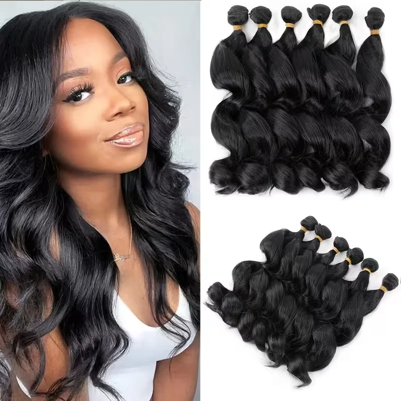 

Наборы волос Belle Show Body Wave для женщин - синтетические накладные волосы, 385 г, 45,72 см, 6 шт./упаковка, натуральный черный цвет