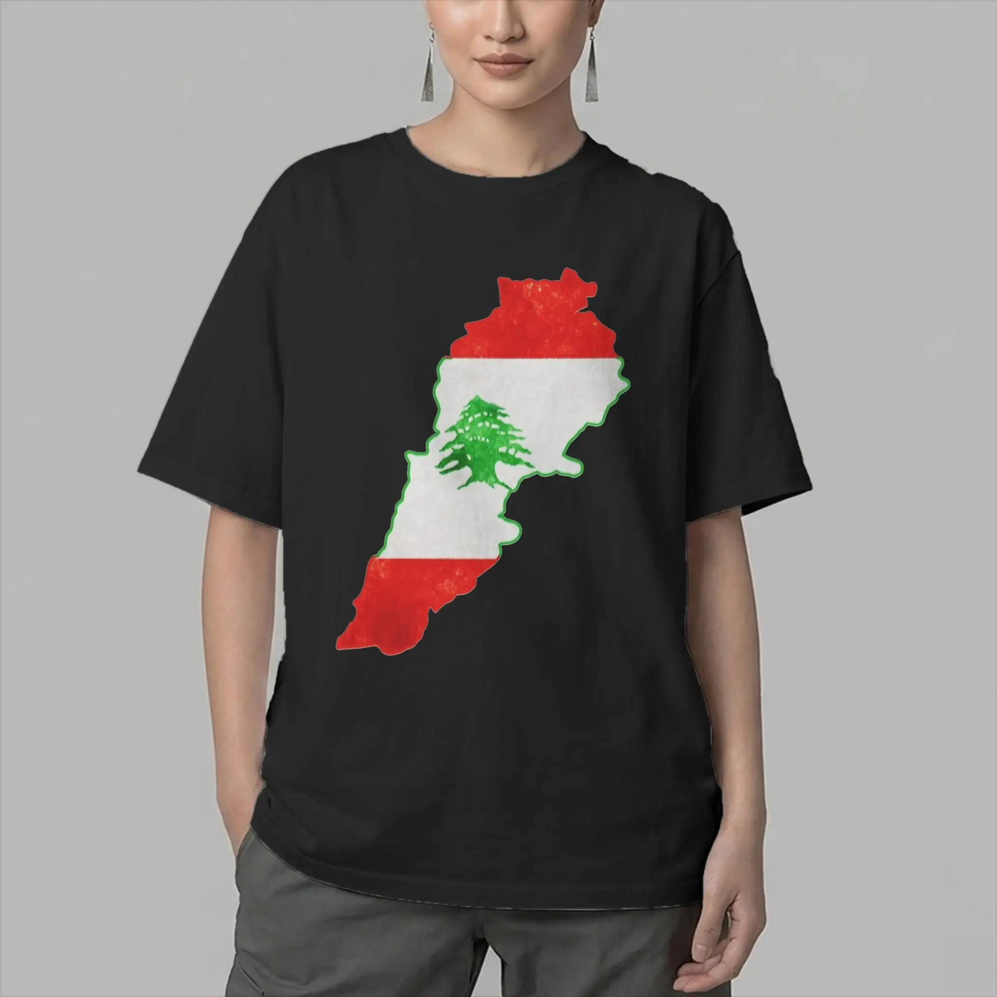 Lebanon Flag Men T Shirts  Novelty Tee Shirt Short Sleeve Crew Neck T-Shirt 100% Cotton Birthday Gift Clothes