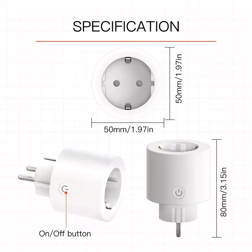 Tuya – prise intelligente WiFi EU, Hub passerelle Bluetooth 2 en 1, pont intelligent avec moniteur d'alimentation, prise de synchronisation, fonctionne avec Alexa Google Home