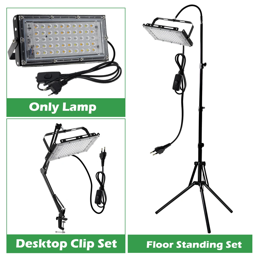 Full Spectrum LED Grow Light 50W 100W 150W 220V For Hydroponic Indoor Plants Growing Lamp For Greenhouse Seeding IP65 Waterproof