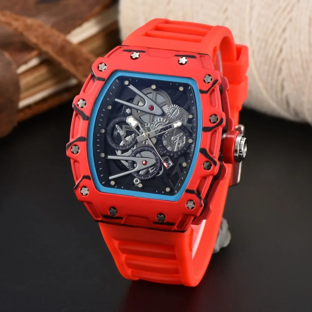 2025 New Multi-Layered Wave Pattern Business Quartz Calendar Pointer Watch Barrel Shape Dial No Buckle Type Handmade Wristwatch