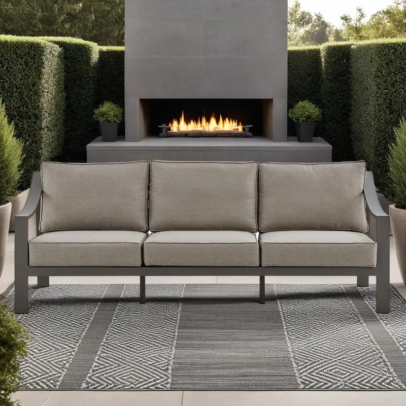 

Коричневый алюминиевый уличный диван