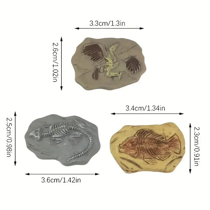 Juego de Mini modelo fósil de dinosaurio, estatuas de resina Vintage, diseño de pájaro y pez, micropaisaje, adorno para casa de muñecas, juguete artesanal, 4/5/8 Uds.