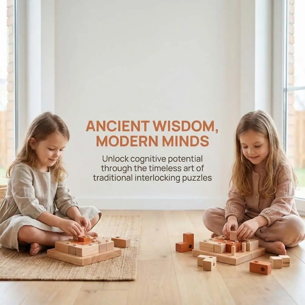 

3D-головоломка IQ: Геометрическая игра-конструктор, классическая деревянная 3D-головоломка для развития интеллекта и мышления, подарок