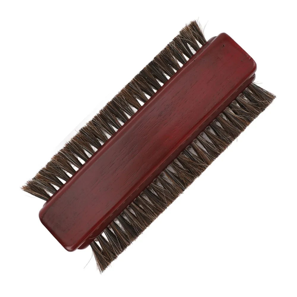 

Horse Hair Pool Table Brush 3 Sided Horsehair Bristles Pool Table Cleaning Brush Burgundy Wooden Handle Billiard Table Brush