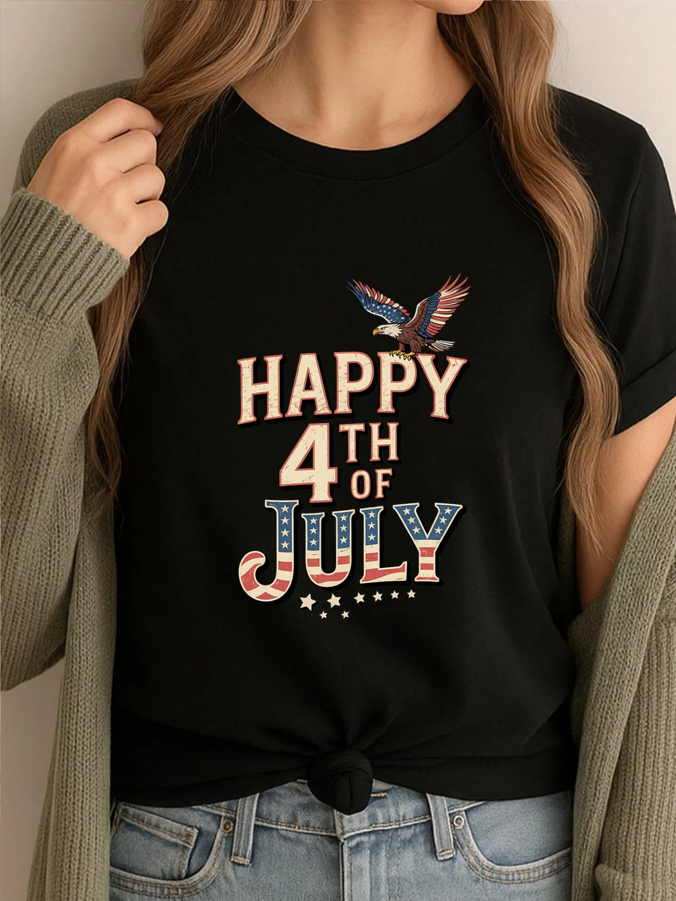 

Патриотический американский флаг США, большая футболка с лысым орлом, роскошная футболка, мужская удобная одежда с принтом, простой стиль