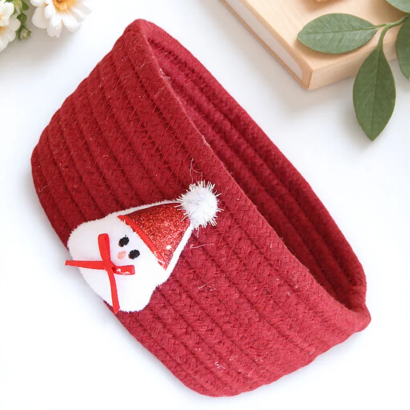 

Cotton Rope Christmas Basket Woven Storage Container Red Holiday Gift Basket Small Organizing Bin for Desk Bedside