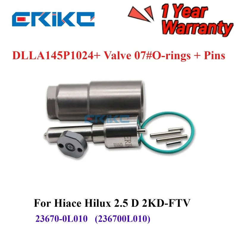 

Ремкомплект форсунок, форсунка-распылитель DLLA145P1024 (093400-1024), клапанная пластина для Hiace Hilux 2.5 D 2KD-FTV 23670-0L010 (236700L010)