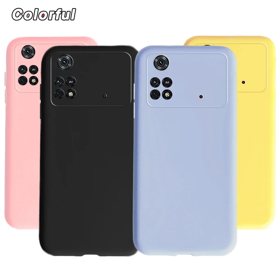 Candy Color Soft Silicone Case For Xiaomi Poco M4 Pro Phone Case 6.43