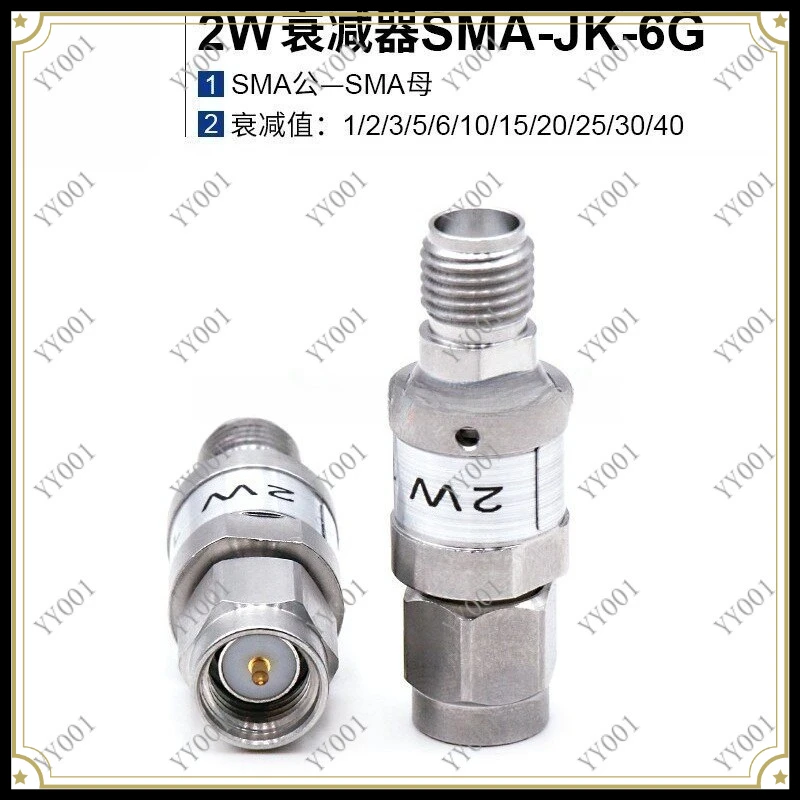 

RF Coaxial Attenuator 2W, SMA-JK 50Ohm 1/3/5/10/20/30/40dB DC-6GHz