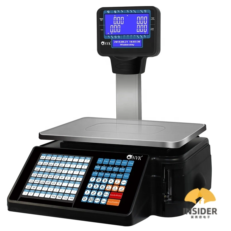 30Kg Commercial Supermarket Price Electronic Digital 30 Kg Weighing Scale With Barcode Printer For Sale With Program