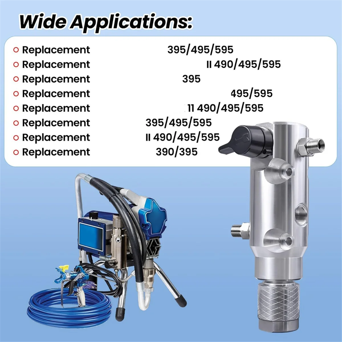 A002 15G455 Fluid Filter Manifold Assembly Backflow Valve Compatible 395/495/595/MaxII 490/495/595,395/495/595/MX11 490/495/5