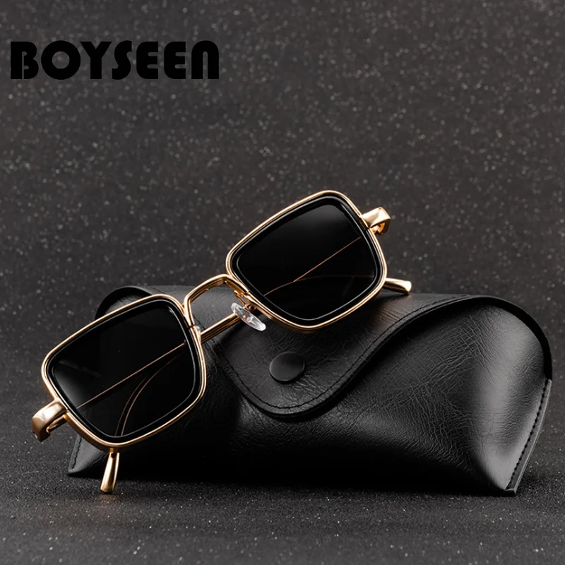 BOYSEEN Vintage Metal Steampunk Sunglasses Men Women Sun Glasses For Men Women Stylish Retro Brand Shades Male Female UV400