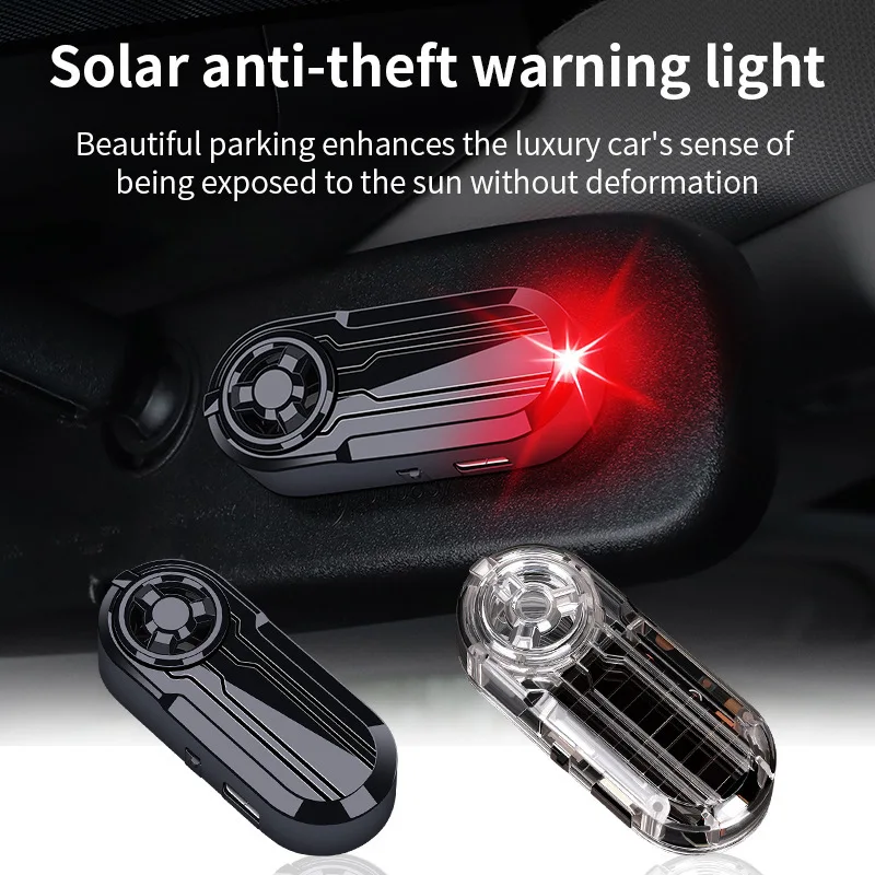 Image of Auto Mini Led Solar Power Warnung Licht Nacht Sicherheit Simulierte Alarm Drahtlose Anti-diebstahl Vorsicht Lampe Strobe Dummy Alarm lampe