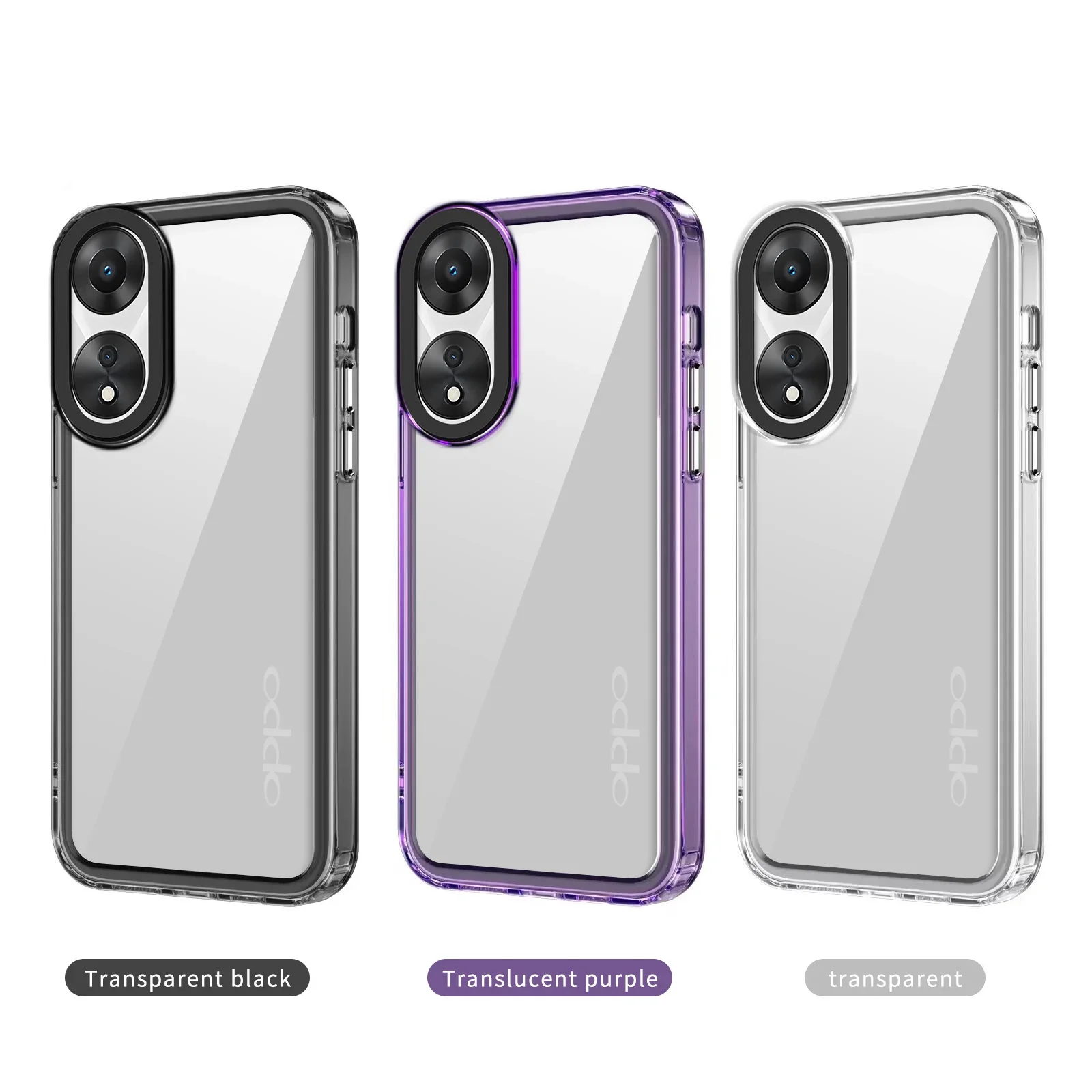 Transparent Case For OPPO A60 A18 A38 A58 4G Luxury Acrylic Shockproof Clear Hard Cover