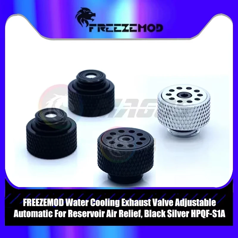 Freezemod Water Cooling Exhaust Valve Adjustable Automatic for Reservoir Air Relief, black/silver,HPQF-S1A / HPQF-S1B
