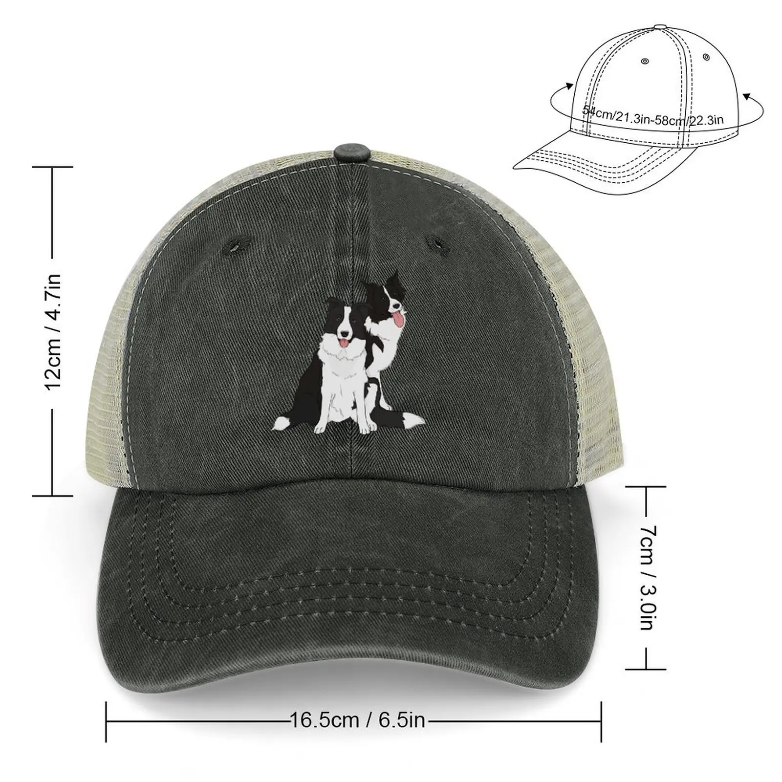 Border Collies Cowboy Hat Uv Protection Solar Hat Anime New Hat Elegant Women's Hats Men's