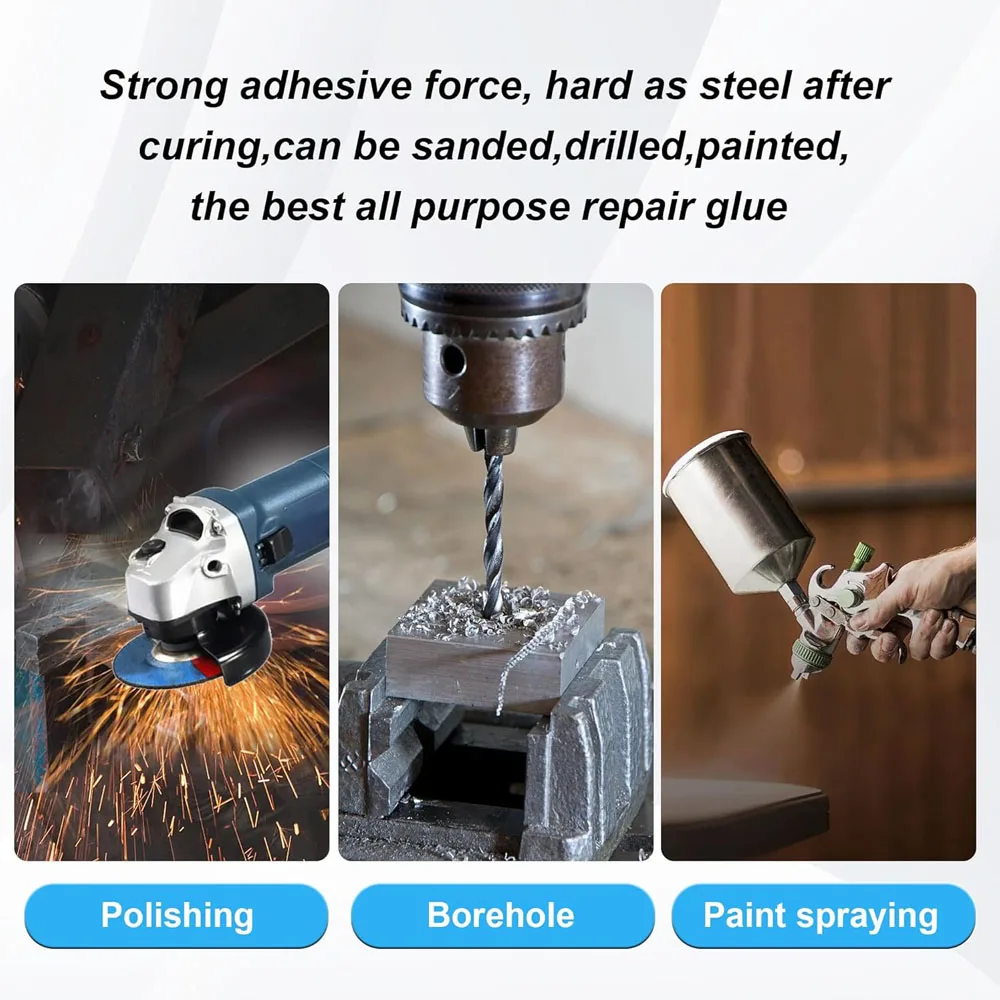 Hochfester Metallreparaturkleber, wasserfest, hitzebeständig, AB-Epoxidharz für Metall, Kunststoff, Holz, schnell aushärtendes, sofort klebendes Dichtmittel – Detail 5