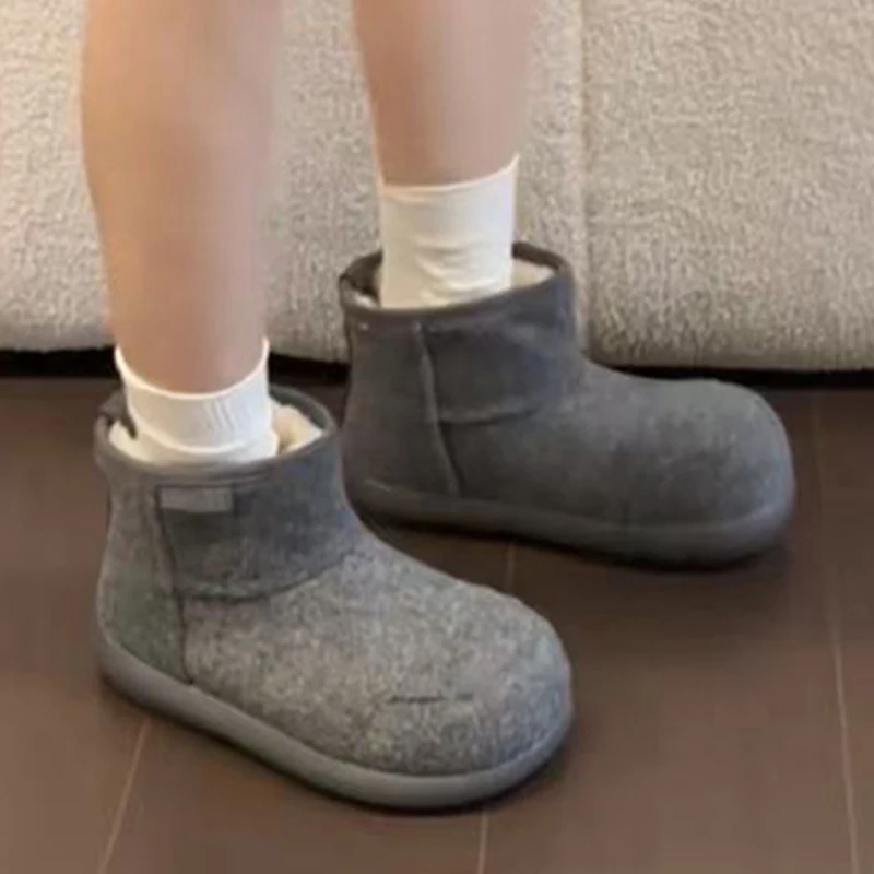 

Женские зимние ботинки на плоской подошве. Замшевые теплые туфли на плоской подошве. Повседневные короткие плюшевые зимние ботильоны. Новинка 2025 года. Уютная мода Botas Ladies.