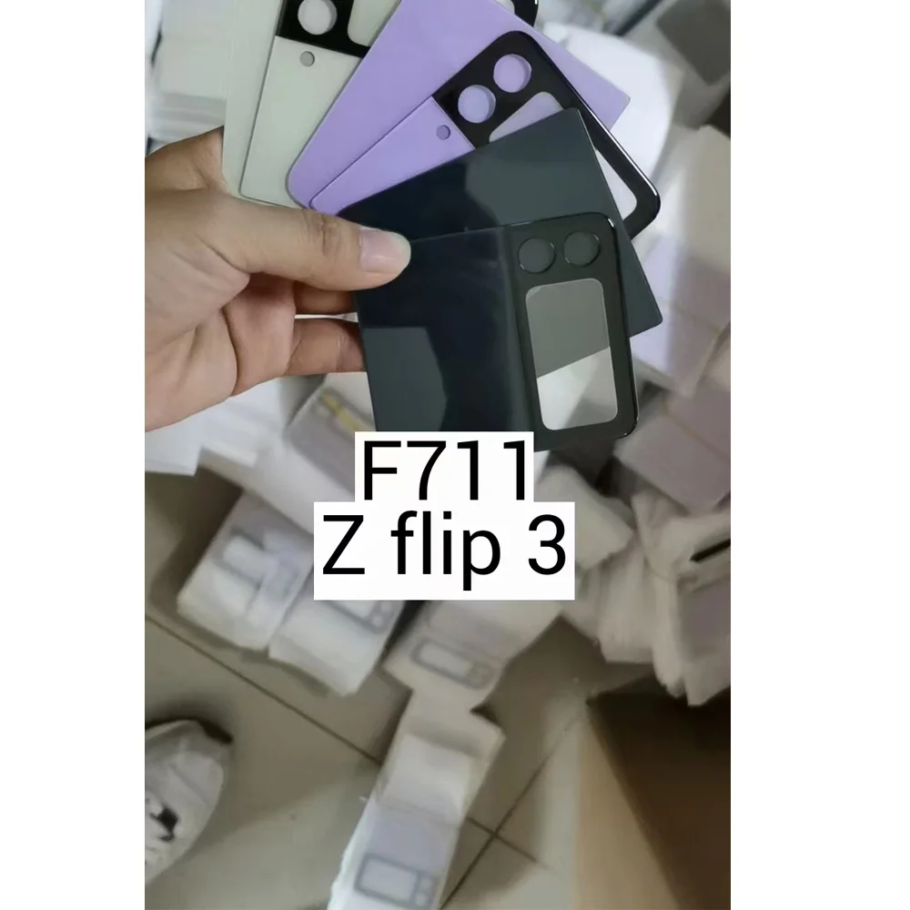 For SAMSUNG Galaxy f711 z filp 3 Back Battery Cover Glass  Door Rear  Housing  with Camera bezel + Lens