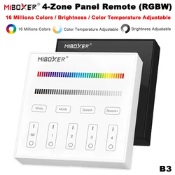 Miboxer B3 스마트 4 존 86 터치 패널, 밝기 조정, 타이밍 스위치, RGB, RGBW, LED 컨트롤러 패널 전구, 2.4GHz