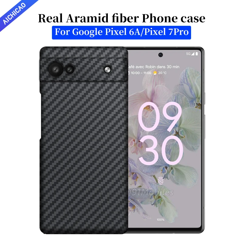 

ACC-Carbon Real Carbon Fiber Чехол для Google Pixel 7 Pro, чехол для камеры с защитой от падения, корпус из арамидного волокна, Тонкое Отверстие 6A, 5G