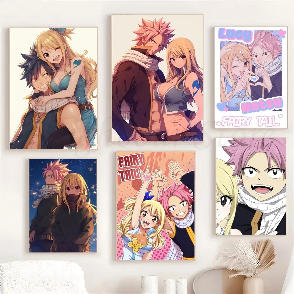 1pc Naz And Lucy Animation Fairy Tail Poster Poster Art Print Bar Living Room Furniture Decor