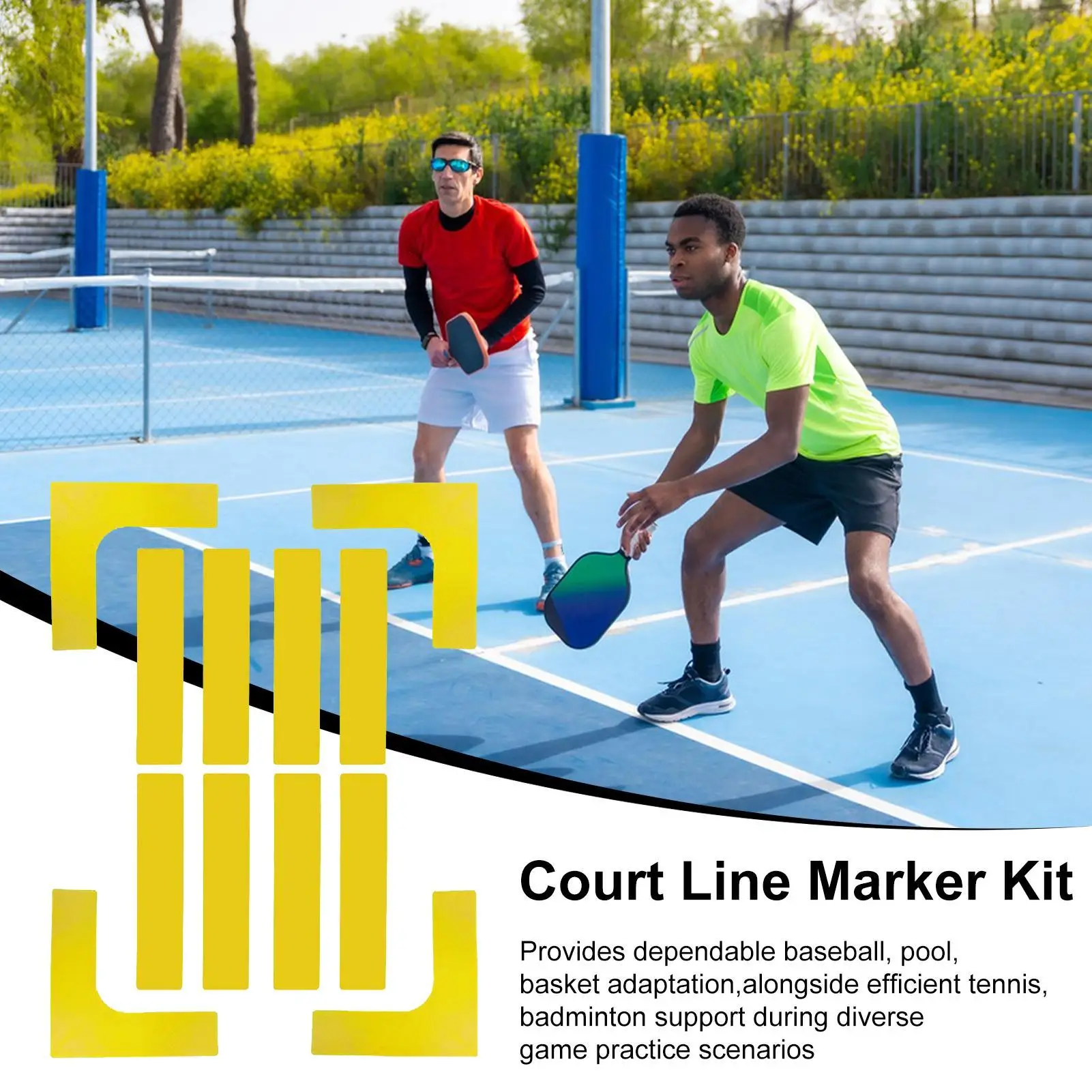 

Набор маркеров для пиклбола, маркеры для метания суда, противоскользящие теннисные спортивные аксессуары для бросания для подъездной дороги, школьного спортзала, парка