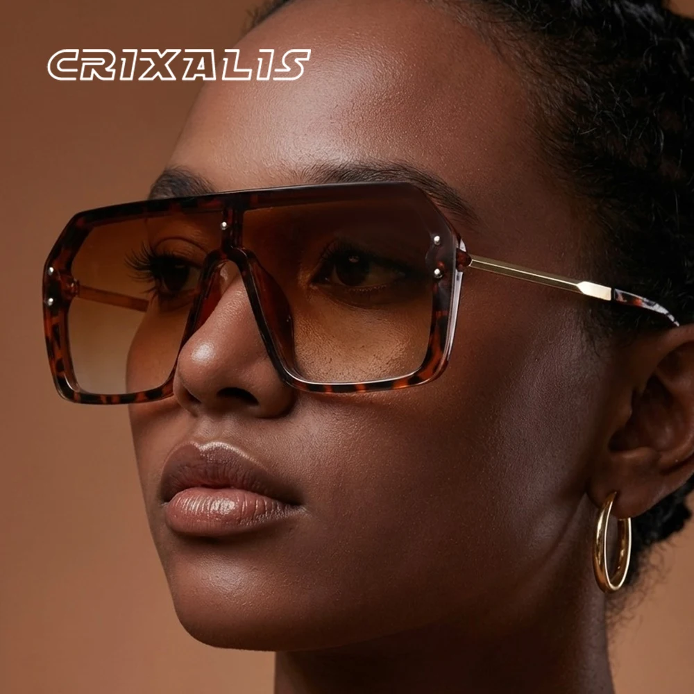 CRIXALIS Mode Sonnenbrillen Frauen Männer Vintage Große Quadratische Rahmen Fahren Reisen Urlaub Outdoor Sonnenbrille Anti-reflektierende