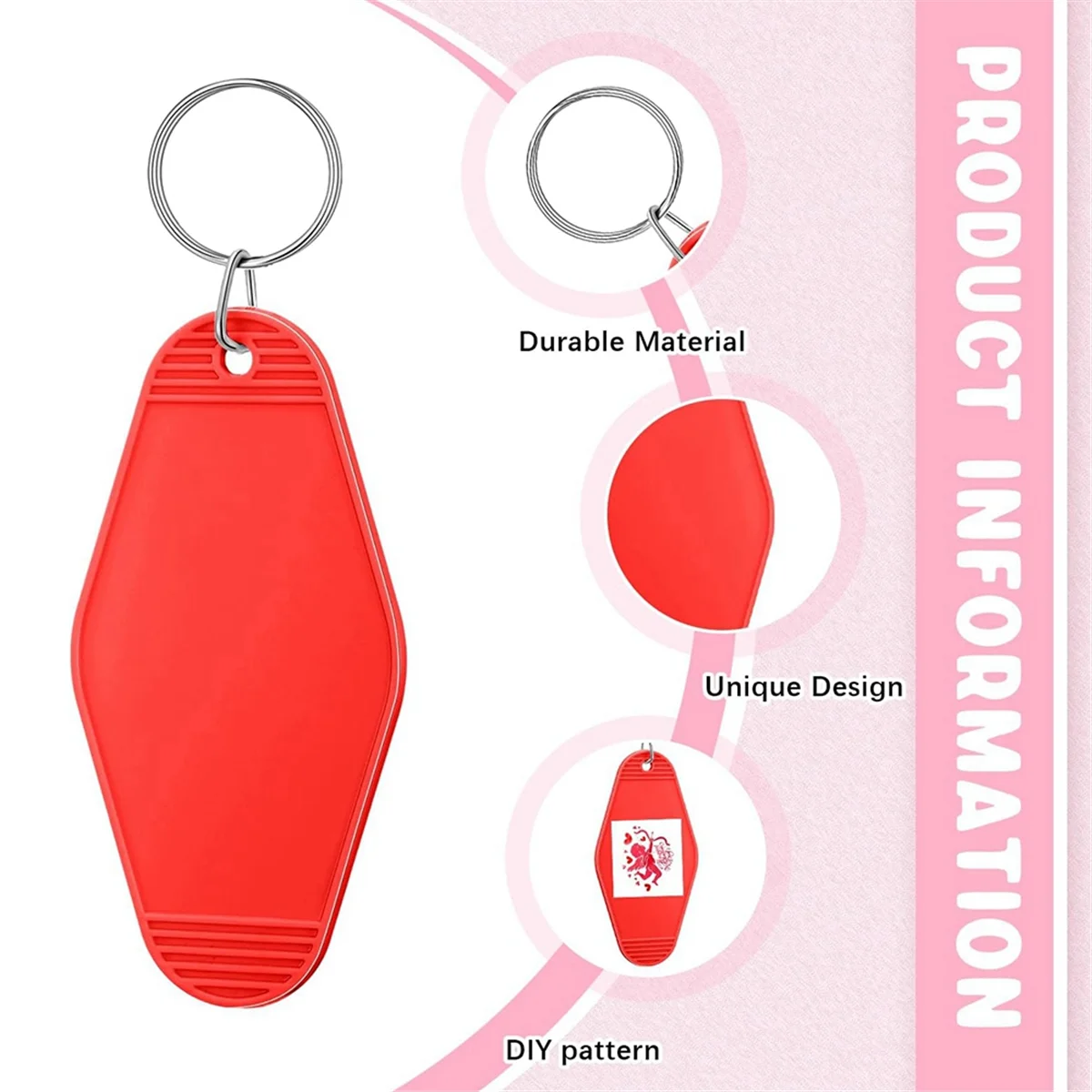 New 50 Pcs Motel Keychain Blank Hotel Keychain Sublimation Vintage Keychain Bulk for DIY Crafts Ornament