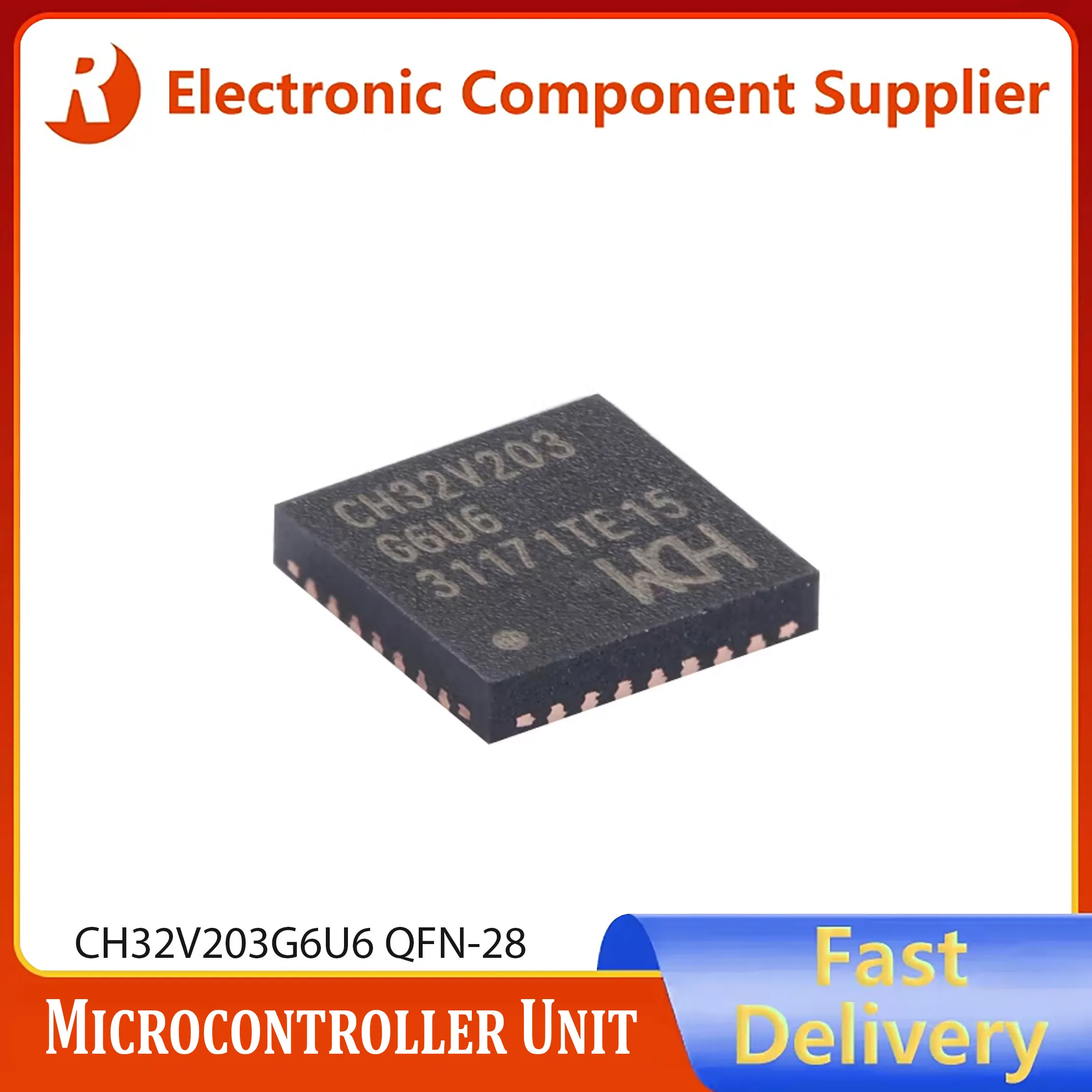 5-10pcs Genuine Original CH32V203G6U6 QFN-28 RISC-V Core 32-bit Microcontroller Unit (MCU)