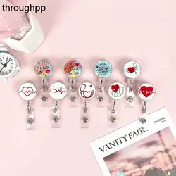 Retractable Badge Reel for Nurse Worker Simplicity Easy To Pull Buckle for Doctor Work Card Holder Office Supplies