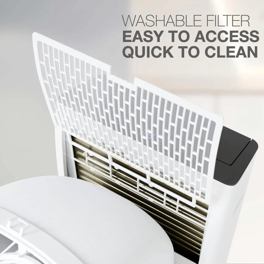 كوبر آند هونتر 14,000 وحدة حرارية بريطانية (12,000 وحدة حرارية بريطانية SACC) مكيف هواء محمول عاكس مع مضخة حرارية مع خرطوم مزدوج، - عرض ساخن