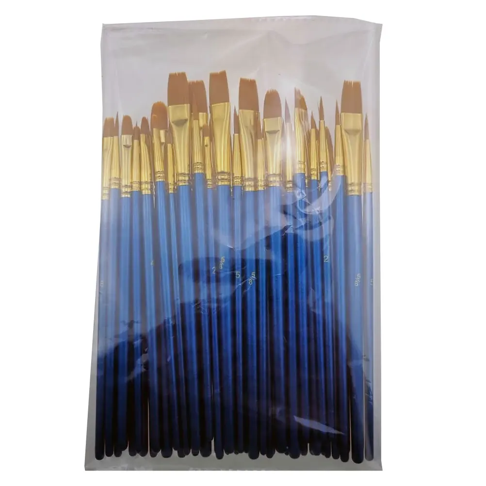 

50pcs Paint Brush Set Durable Elastic Material Oil Watercolor Brushes Flat Line Drawing Pen Painting Accessories Lightweight