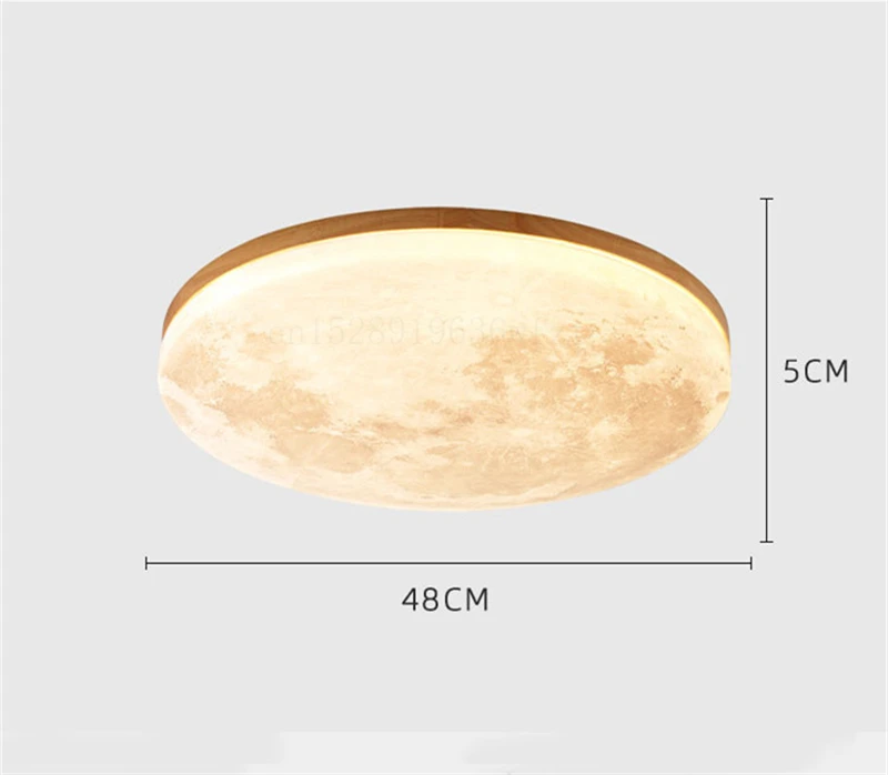 Moon Ceiling Lamp 12W  24W 36W Solid Wood Led Ceiling Lamp for Bedroom Living Room Dining Room Home Decor Indoor Lights Lighting