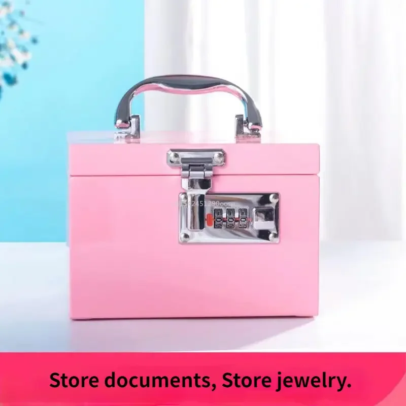 Stainless Steel Portable Safe, Cash Box, Money, Piggy Bank, Coin Storage, Code Lock Children's Safe Gift  Piggy Bank Jewelry Box