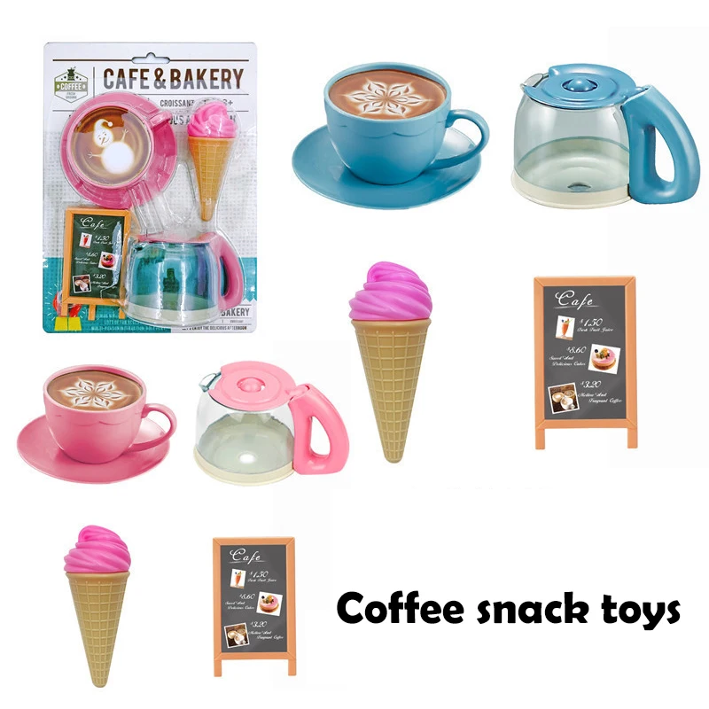 New Funny Creative Afternoon Tea Children's Play House Toys Simulation Coffee Treats Toys Kids Puzzle Toys Holiday Birthday Gift