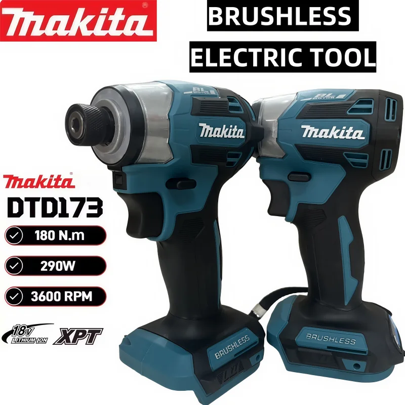 

100% NEW Makita DTD173 18V Brushless Impact Driver Lithium Cordless Electric Drill Power Tool Multifunction Household Tool
