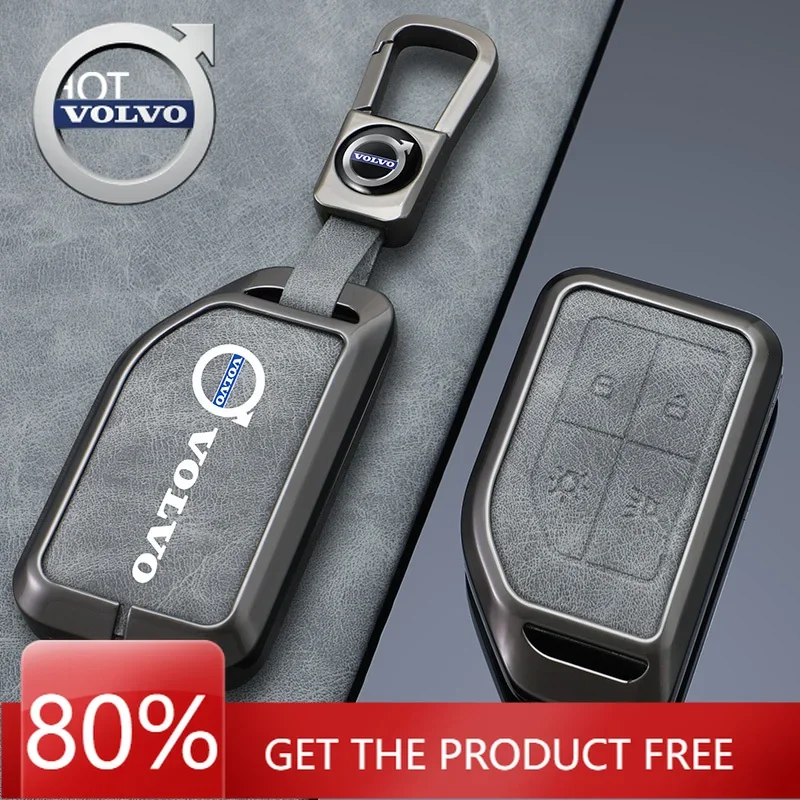 

Emblems 2026 New For Volvo Zine Alloy Leather Car Key Case Shell Cover Holder For Volvo FH16 RC FM EVRO 6 fh CARGO 555 FM Heavy
