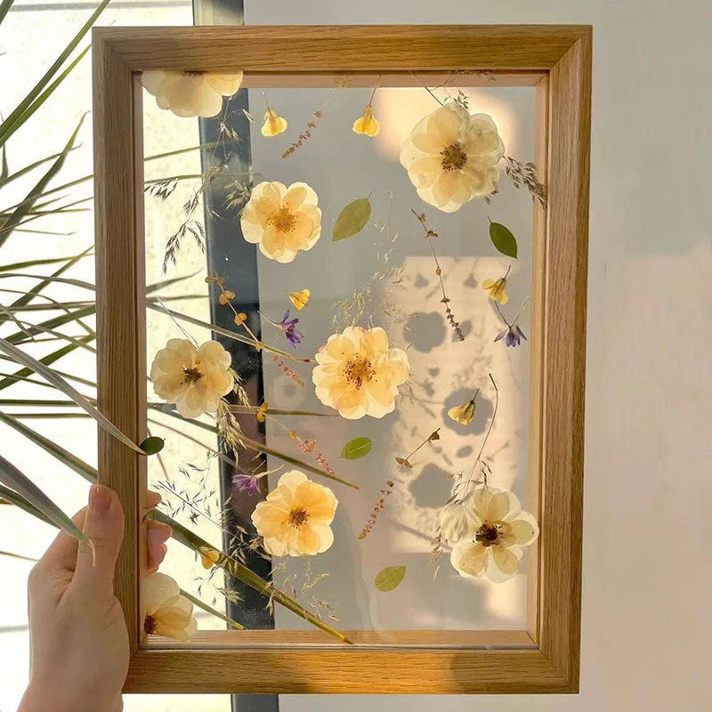 Double-sided Transparent Wooden Picture Frame Table Photo Leaf Dried Flower Specimen Mounted Display Acrylic Wall Frame